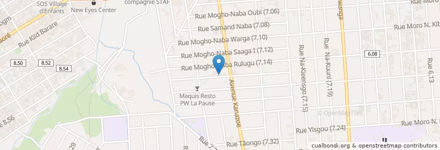 Mapa de ubicacion de Moss Dolly en ブルキナファソ, Centre, Kadiogo, ワガドゥグー.