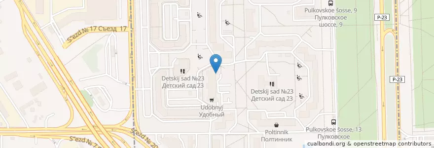 Mapa de ubicacion de Дентал центр en Russia, Northwestern Federal District, Leningrad Oblast, Saint Petersburg, Московский Район, Округ Пулковский Меридиан.