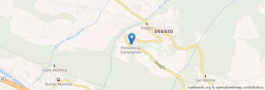 Mapa de ubicacion de Ristorante Pizzeria La Campagnola en 스위스, Ticino, Distretto Di Leventina, Circolo Di Quinto, Quinto.