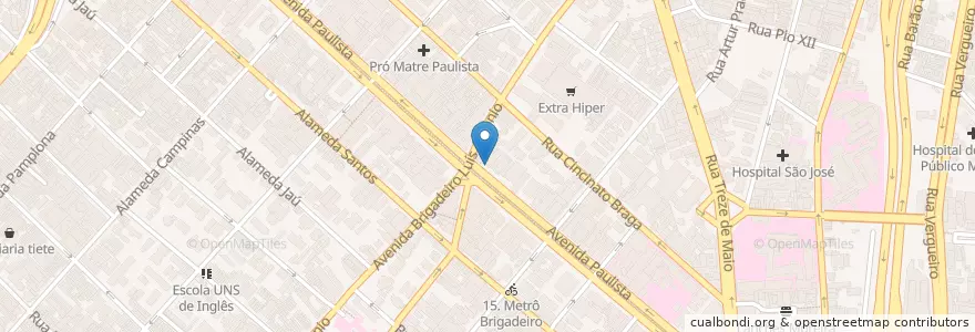 Mapa de ubicacion de Banco do Brasil en البَرَازِيل, المنطقة الجنوبية الشرقية, ساو باولو, Região Geográfica Intermediária De São Paulo, Região Metropolitana De São Paulo, Região Imediata De São Paulo, ساو باولو.