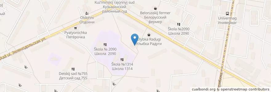 Mapa de ubicacion de Диалог en ロシア, 中央連邦管区, モスクワ, Юго-Восточный Административный Округ, Рязанский Район.