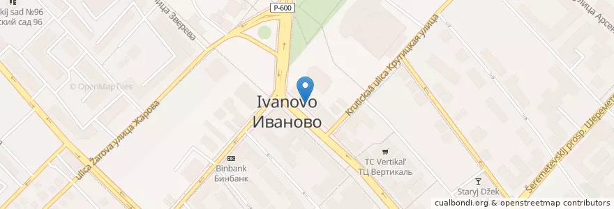 Mapa de ubicacion de Почта Банк en Russland, Föderationskreis Zentralrussland, Oblast Iwanowo, Ивановский Район, Городской Округ Иваново.