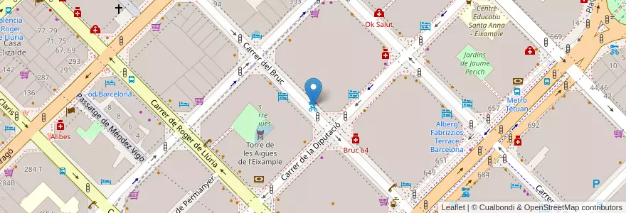Mapa de ubicacion de 413 - Bruc 66 en 스페인, Catalunya, Barcelona, Barcelonès, 바르셀로나.