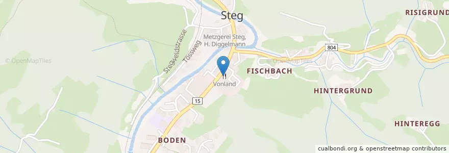 Mapa de ubicacion de Café Voland en Suíça, Zurique, Bezirk Hinwil, Fischenthal.