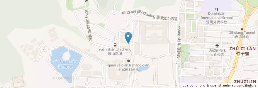 Mapa de ubicacion de 臺北國防部郵局 en 臺灣, 新北市, 臺北市, 中山區.