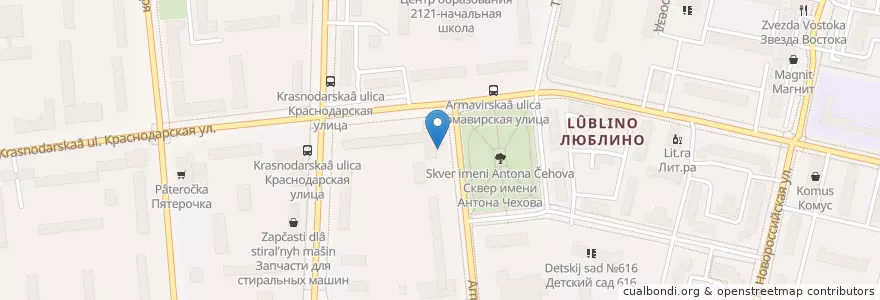 Mapa de ubicacion de Библиотека №32 en Rusia, Distrito Federal Central, Москва, Юго-Восточный Административный Округ, Район Люблино.