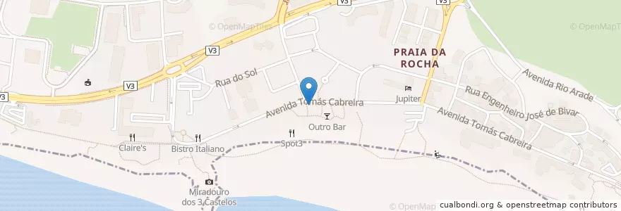 Mapa de ubicacion de On the Rocks Bar en Portugal, Algarve, Algarve, Faro, Portimão, Portimão.