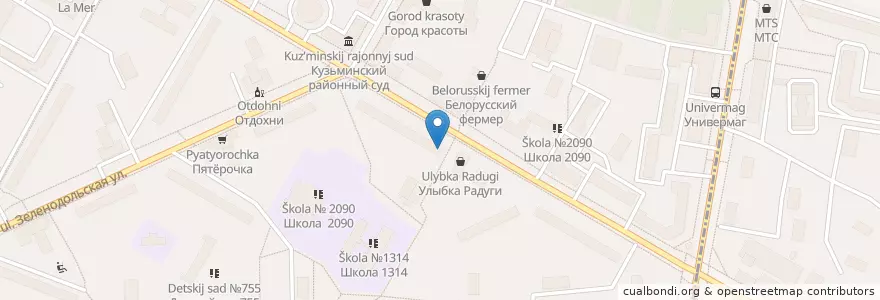 Mapa de ubicacion de Асна en Rússia, Distrito Federal Central, Москва, Юго-Восточный Административный Округ, Рязанский Район.
