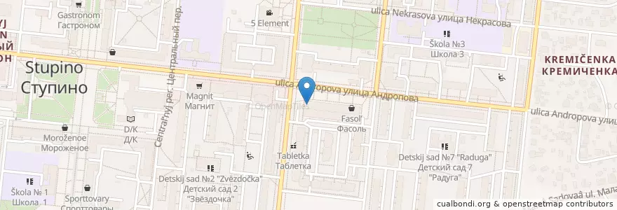 Mapa de ubicacion de Отделение связи №142800 en Rusland, Centraal Federaal District, Oblast Moskou, Городской Округ Ступино.