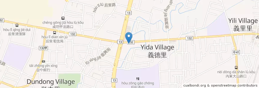 Mapa de ubicacion de 大呼過癮小火鍋 en Taiwan, Taichung, 后里區.