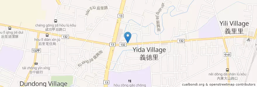 Mapa de ubicacion de 阿曼品味麵麵館 en Taiwan, Taichung, Houli District.