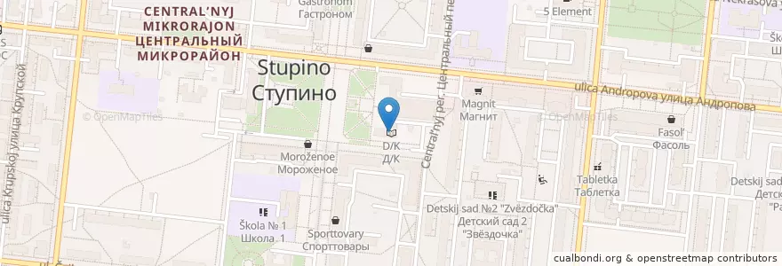 Mapa de ubicacion de Д/К en 俄罗斯/俄羅斯, Центральный Федеральный Округ, 莫斯科州, Городской Округ Ступино.