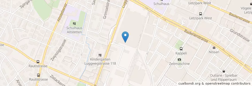 Mapa de ubicacion de VBZ Kantine en Suisse, Zurich, District De Zurich, Zurich.