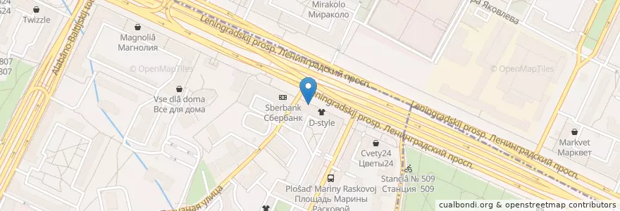 Mapa de ubicacion de Россельхозбанк en Russia, Distretto Federale Centrale, Москва, Северный Административный Округ, Район Сокол, Район Аэропорт.