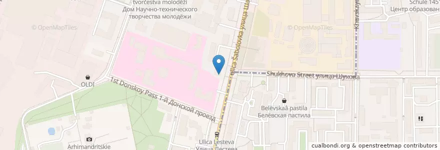 Mapa de ubicacion de Столички en 러시아, Центральный Федеральный Округ, Москва, Южный Административный Округ, Донской Район.