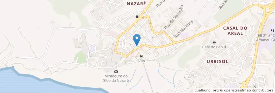 Mapa de ubicacion de Tabernas Sitiadu en Portugal, Centro, Leiria, Oeste, Nazaré, Nazaré.