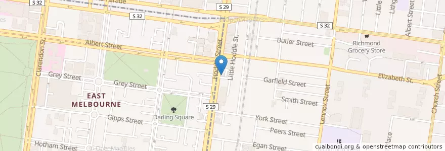 Mapa de ubicacion de Hungry Jacks en Australia, Victoria, City Of Yarra.
