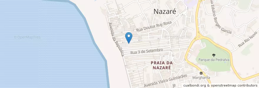 Mapa de ubicacion de Bom Pão en Portugal, Mitte, Leiria, West, Nazaré, Nazaré.