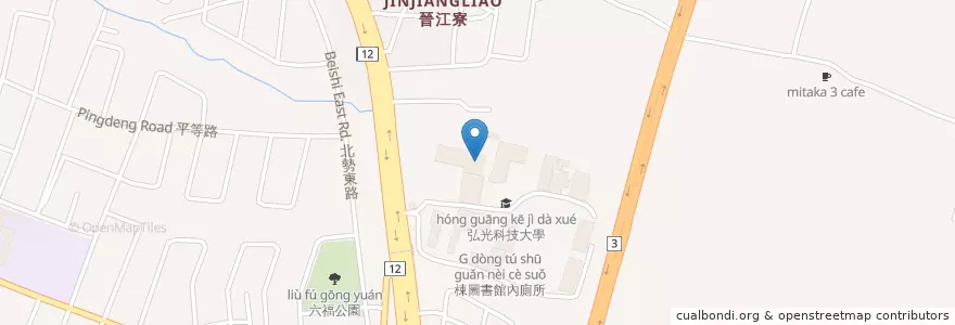 Mapa de ubicacion de N棟東側廁所1 en Tayvan, Taichung, 沙鹿區.