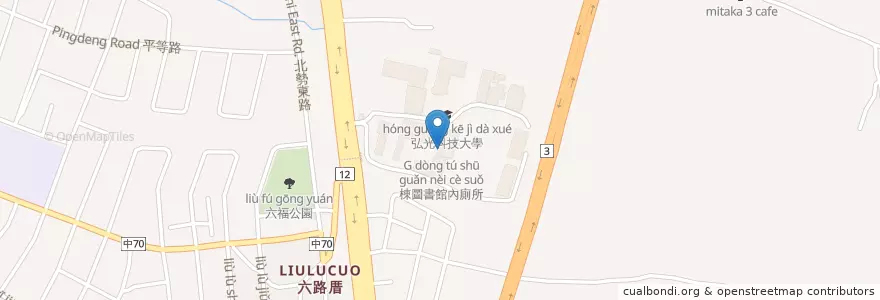 Mapa de ubicacion de G棟廁所 en Taiwán, Taichung, 沙鹿區.