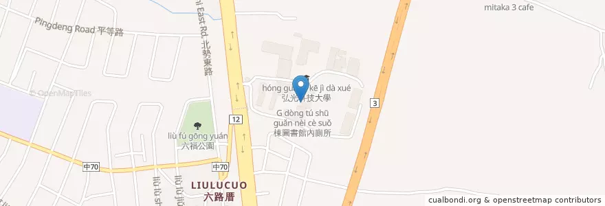 Mapa de ubicacion de G棟圖書館內廁所 en Tayvan, Taichung, 沙鹿區.