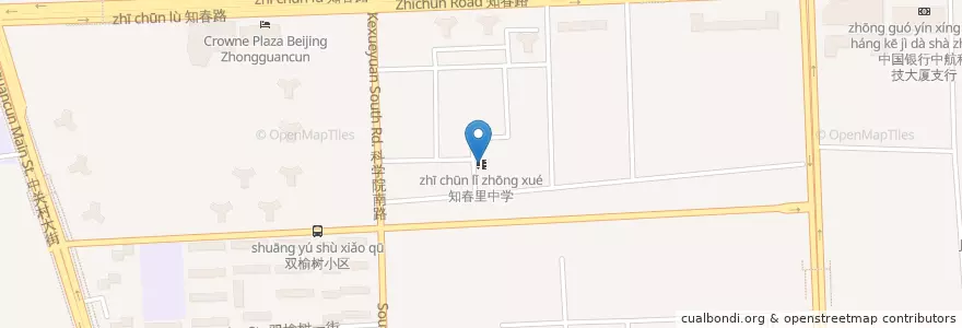 Mapa de ubicacion de 中关村中学（知春分校） en 中国, 北京市, 河北省, 海淀区.