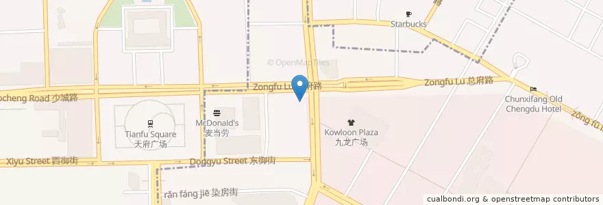 Mapa de ubicacion de 星巴克 en Chine, Sichuan, 成都市, 盐市口街道 (Yanshikou).