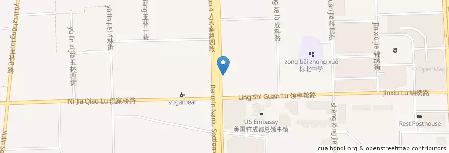 Mapa de ubicacion de Shamrock Bar & Restaurant en China, Sichuan, Chengdu City, Wuhou District.