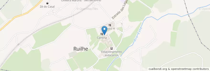 Mapa de ubicacion de Ruilhe en البرتغال, المنطقة الشمالية (البرتغال), كافادو, براغا, براغا, Ruilhe.