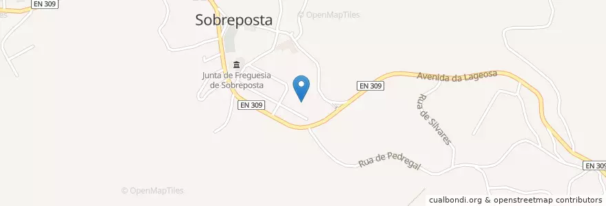 Mapa de ubicacion de Sobreposta en Португалия, Северный, Braga, Каваду, Braga, Sobreposta.