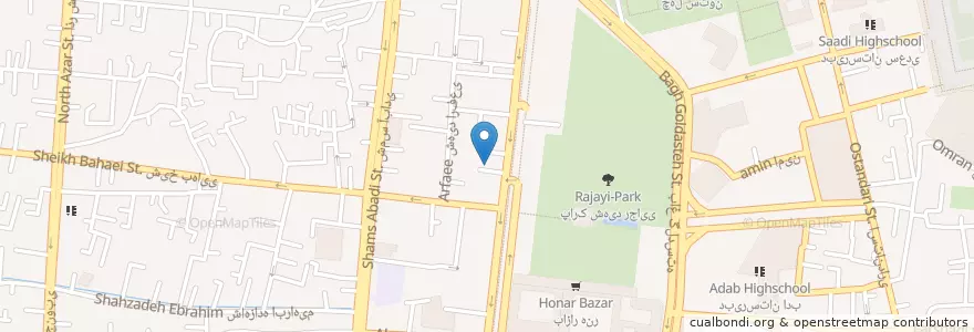 Mapa de ubicacion de سینما فلسطین en イラン, エスファハーン, شهرستان اصفهان, بخش مرکزی شهرستان اصفهان, اصفهان.