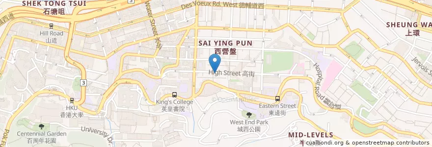 Mapa de ubicacion de High Street Grill en Cina, Guangdong, Hong Kong, Hong Kong, Nuovi Territori, 中西區 Central And Western District.
