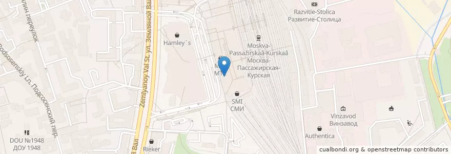 Mapa de ubicacion de Dunkin' Donuts en Rusia, Distrito Federal Central, Москва, Distrito Administrativo Central, Басманный Район.