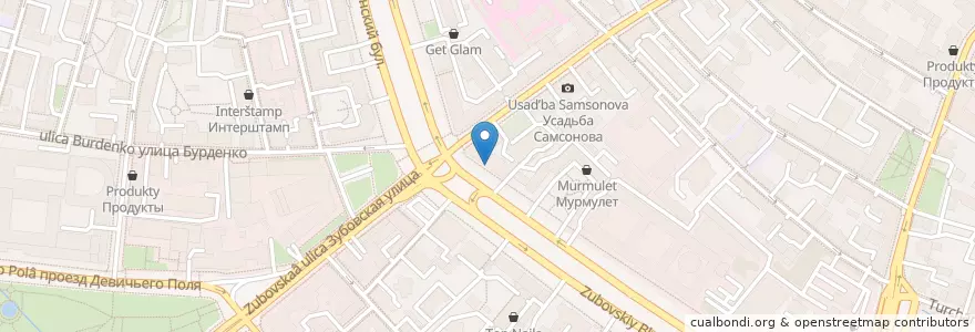 Mapa de ubicacion de Евроазиатский инвестиционный банк en Russia, Central Federal District, Moscow, Central Administrative Okrug, Khamovniki District.