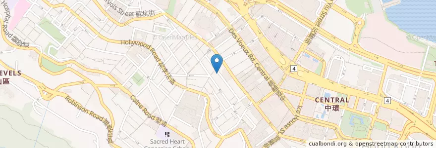 Mapa de ubicacion de 一樂燒鵝 Yat Lok Restaurant en 중국, 광둥성, 홍콩, 홍콩섬, 신제, 中西區 Central And Western District.