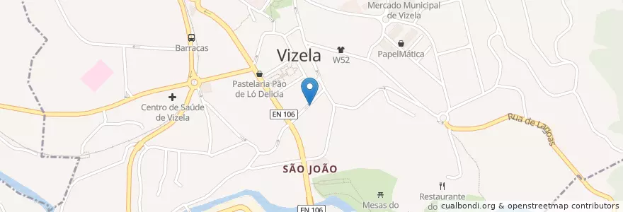 Mapa de ubicacion de Freitas en 포르투갈, 노르트 지방, Braga, Ave, Vizela, Caldas De Vizela.