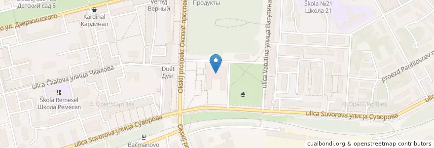 Mapa de ubicacion de Дом культуры "Коломна" en Rusia, Distrito Federal Central, Óblast De Moscú, Коломенский Городской Округ.