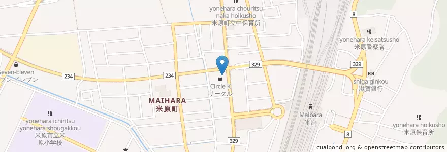Mapa de ubicacion de Jネットレンタカー en 日本, 滋賀県, 米原市.