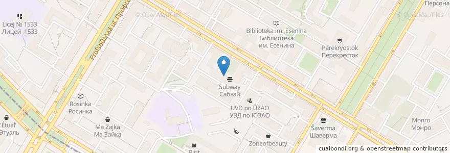 Mapa de ubicacion de Суши Wok en روسيا, Центральный Федеральный Округ, Москва, Юго-Западный Административный Округ, Академический Район.