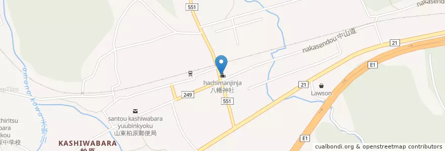 Mapa de ubicacion de 八幡神社 en Japan, Shiga Prefecture, Maibara.