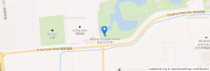 Mapa de ubicacion de 北京101中学 en China, Beijing, Hebei, 海淀区.