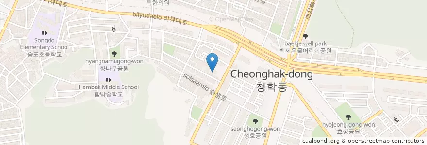 Mapa de ubicacion de 청학동 주민센터 en Corea Del Sur, Incheon, 연수구.