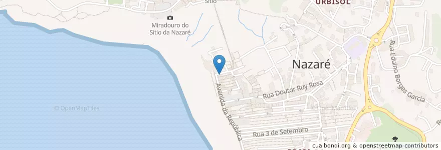 Mapa de ubicacion de Café Atântida en Portugal, Mitte, Leiria, West, Nazaré, Nazaré.