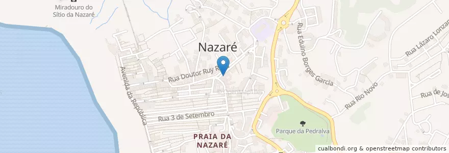 Mapa de ubicacion de Correios, Telégrafos e Telefones en ポルトガル, Centro, Leiria, Oeste, Nazaré, Nazaré.