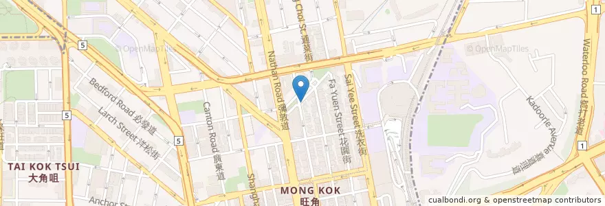 Mapa de ubicacion de Yee Shun Milk Co. Mongkok en Chine, Guangdong, Hong Kong, Kowloon, Nouveaux Territoires, 油尖旺區 Yau Tsim Mong District.