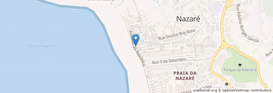 Mapa de ubicacion de Restaurante Ribamar en البرتغال, الوسطى, ليريا, Oeste, Nazaré, Nazaré.