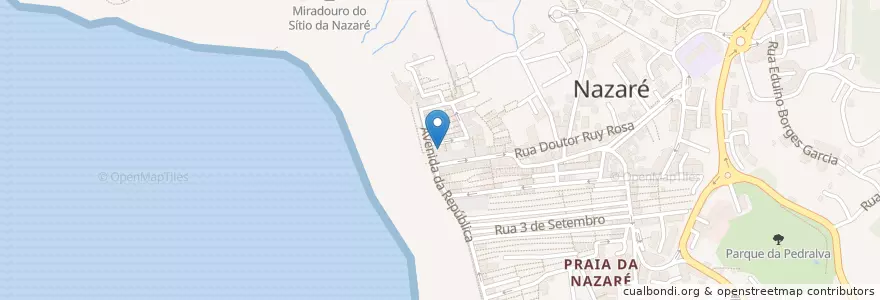 Mapa de ubicacion de Polícia Marítima da Nazaré en 葡萄牙, Centro, Leiria, Oeste, Nazaré, Nazaré.