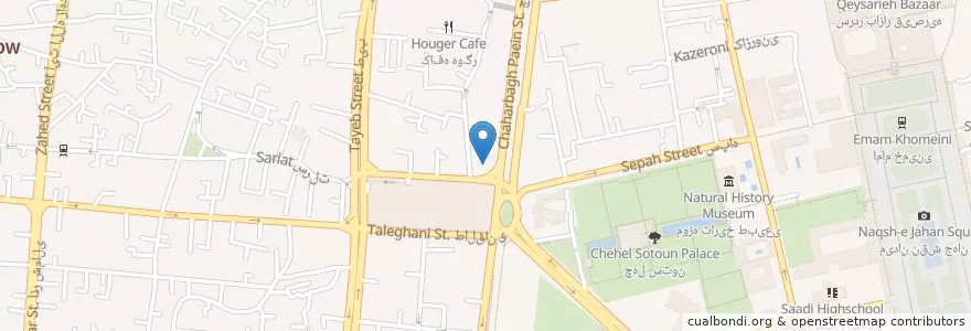 Mapa de ubicacion de بانک ملت en Irão, استان اصفهان, شهرستان اصفهان, بخش مرکزی شهرستان اصفهان, اصفهان.