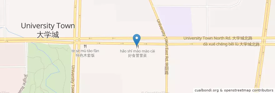 Mapa de ubicacion de 好食冒冒菜 en Cina, Chongqing, 重庆市中心, 沙坪坝区.