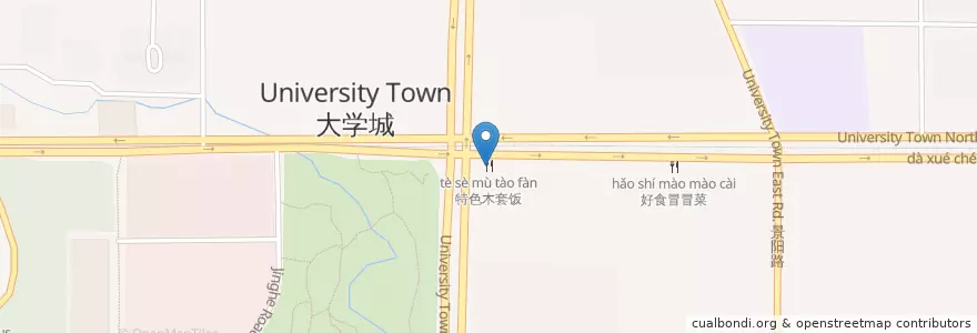 Mapa de ubicacion de 特色木套饭 en 中国, 重慶市, 重庆市中心, 沙坪坝区.